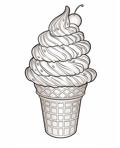 Cartoon Kid Eating Ice Cream