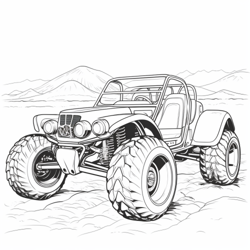 Cartoon-style dune buggy for kids
