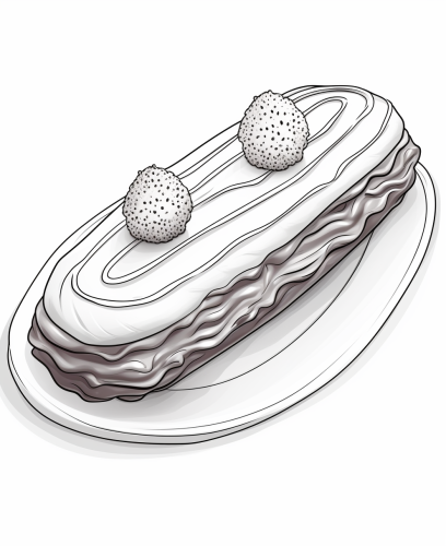 Black and white eclair with chocolate glaze