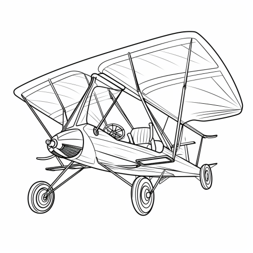 Cartoon style hang glider coloring page