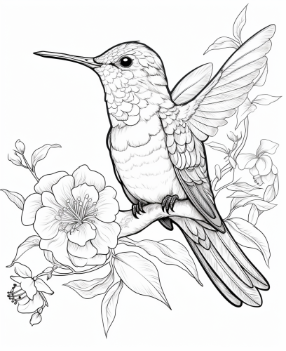 Hummingbird coloring page for kids