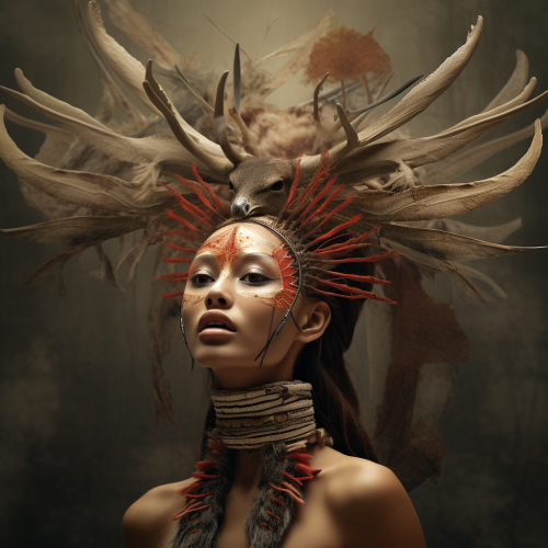 Kind Female with Feathery Skin and Antlers Kind Female with Feathery Skin and Antlers