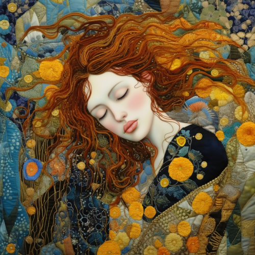 Fabric art inspired by Klimt