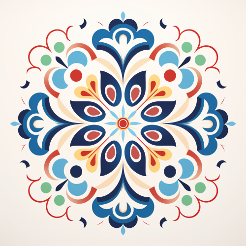 Korean Coloured Ornaments Illustration