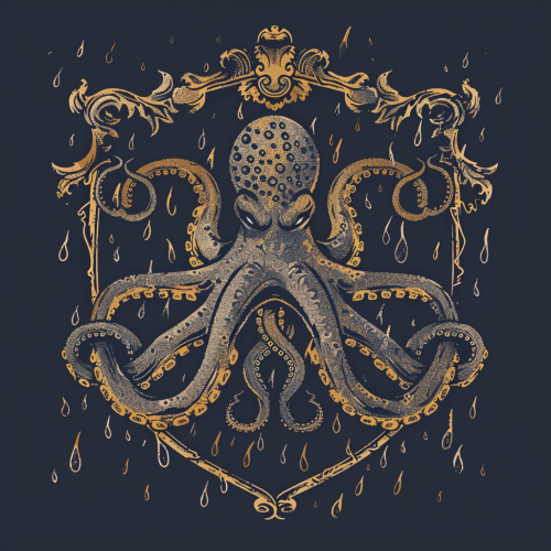 Kraken family crest in storm Kraken family crest in storm