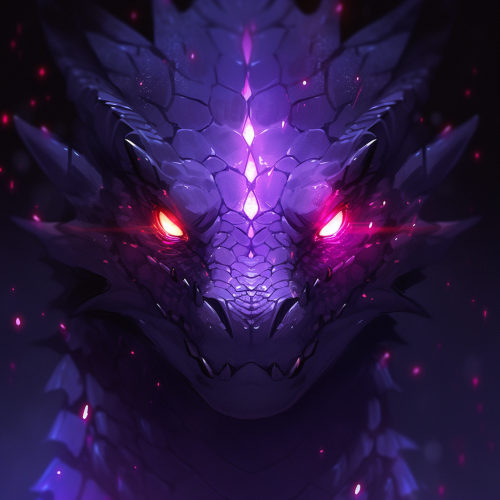 Dragonborn with Intense Gaze and Purple Scales