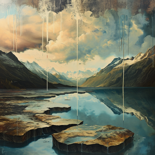 Surreal Lac des Dix Valais Switzerland Landscape Surreal Lac des Dix Valais Switzerland Landscape