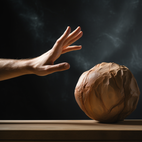 Strong hand moves object away