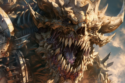 Muscular monster in bone armor