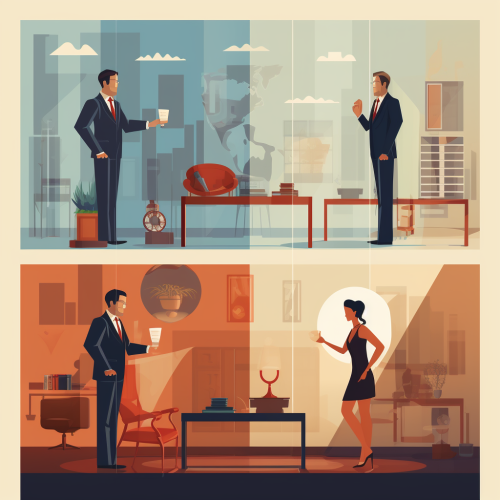 Professional lawyer consulting client conversation