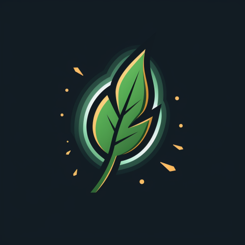 Logo with Leaf and Lightning Bolt