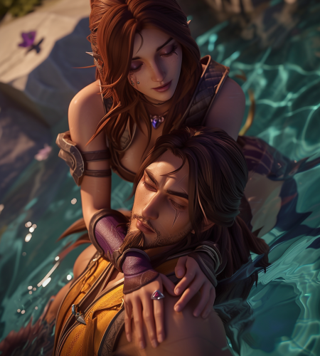 Brown Haired Warriors Carrying Into Well