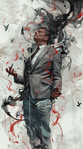 Lean Man Gray Jacket Pen Flow