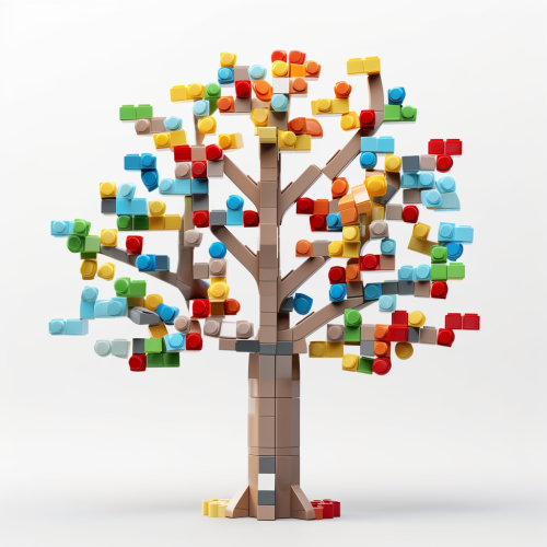 Minimalist Lego brick tree design