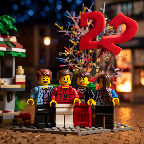 Lego Family Celebrating New Year 2024.