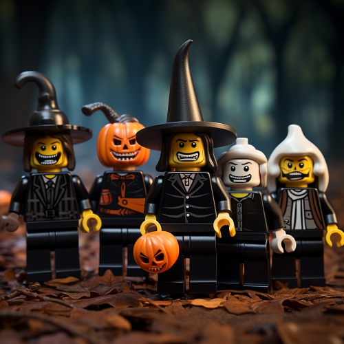 Lego Halloween characters in costume