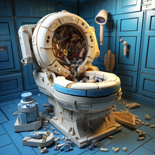 LEGO minifigure of a toilet bowl