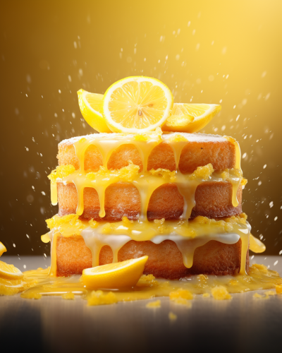 Scrumptious lemon cake with surrealistic charm Scrumptious lemon cake with surrealistic charm