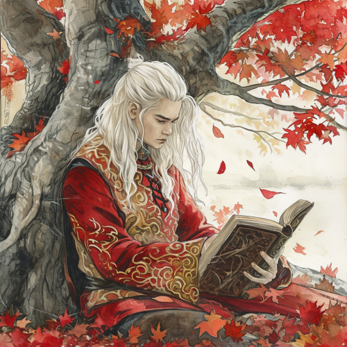 Leonardo DiCaprio in medieval attire under white oak tree