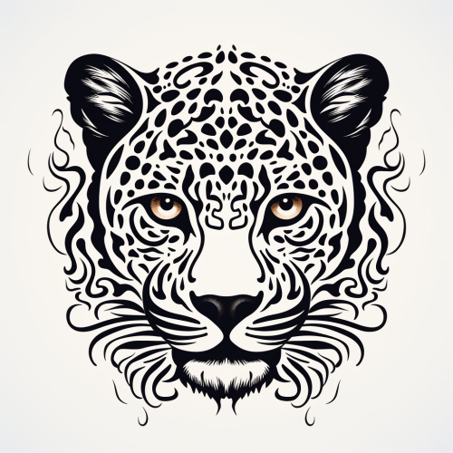 Leopard face in Harimono style
