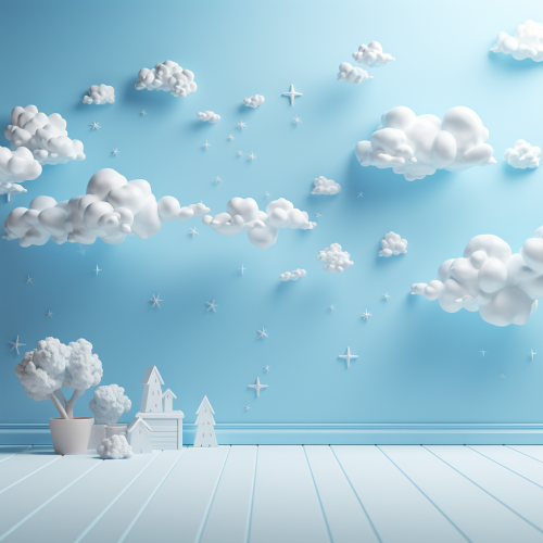 Delicate clouds with baby