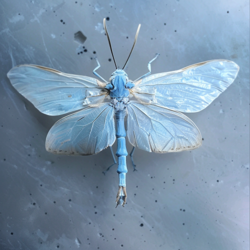 Blue moth dragonfly insect
