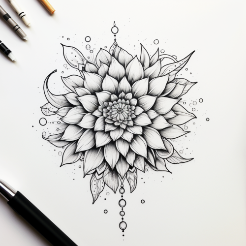 Tattoo design mandela flower