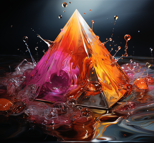 Stunning liquid mercury splashing into psychedelic paint