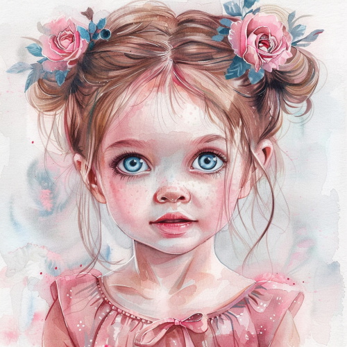 Little girl in pink dress