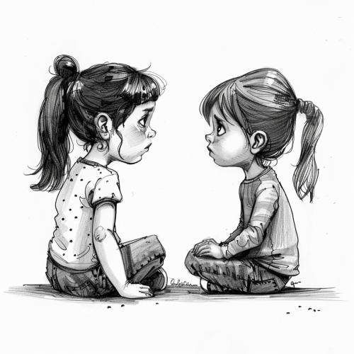 young girl talking bored friend