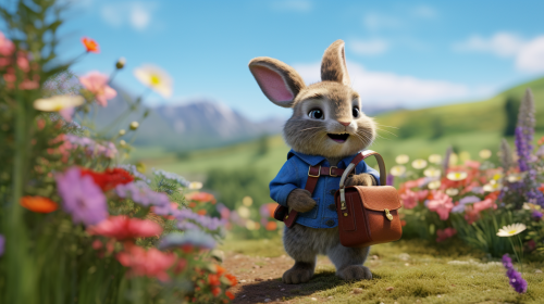 Little Lapin de Paque with backpack