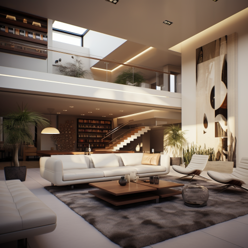 Modern living room elevation view
