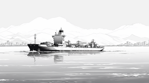 LNG Ship in clear Nordic Sea