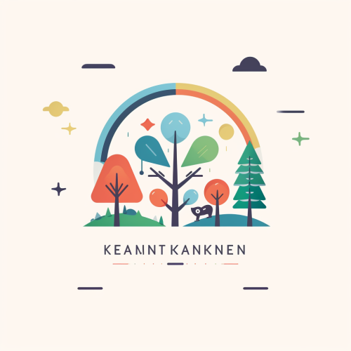 Kindergarten Kids Logo with Nature & Origins