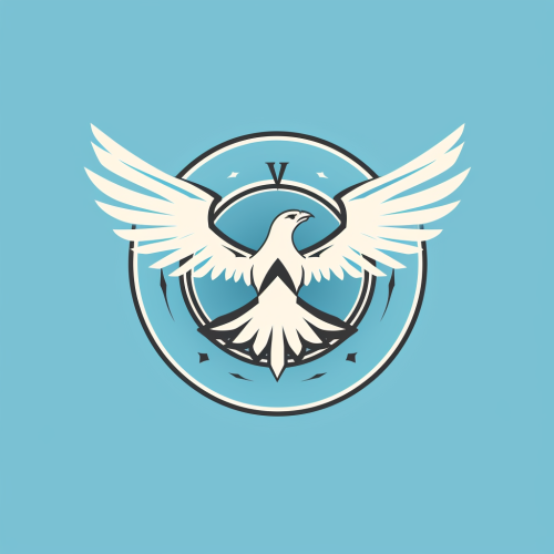 Simple logo design with eagle and clock