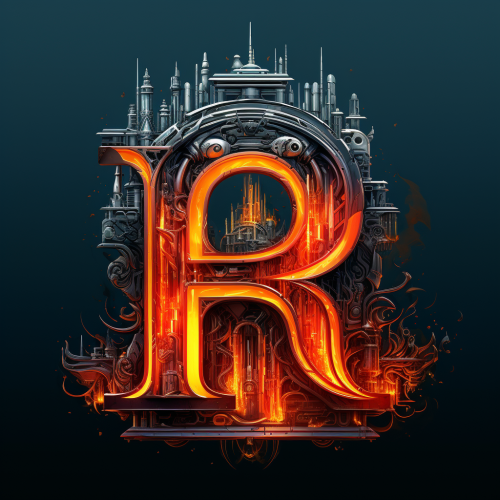 Cool logo with fire and cyberpunk vibes