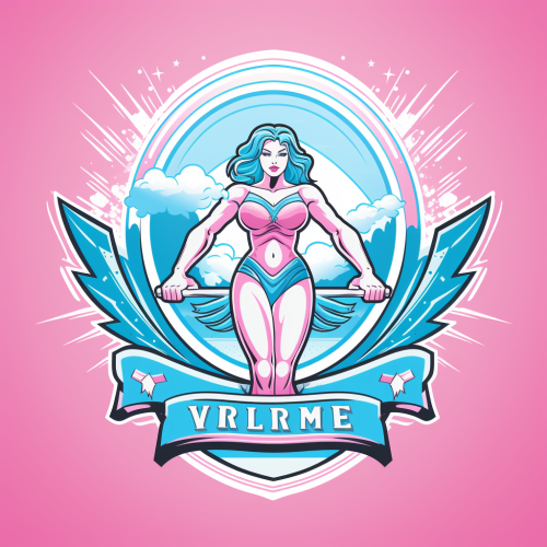 Logo Wrestling Track in Pink and Baby Blue