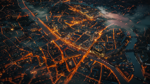 Dazzling London Night View Aerial Dazzling London Night View Aerial