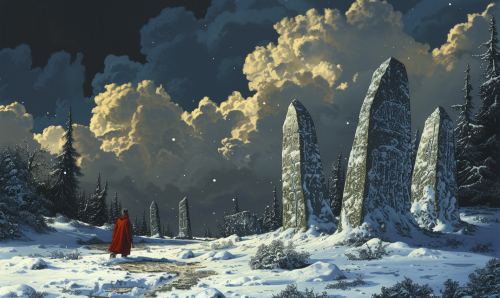 lone explorer in red coat snowy forest lone explorer in red coat snowy forest