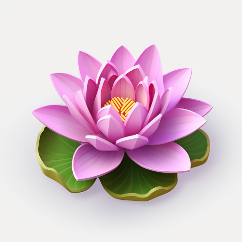 Vibrant purple lotus on white background