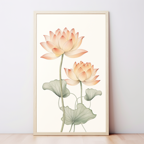 Lotus watercolour poster art