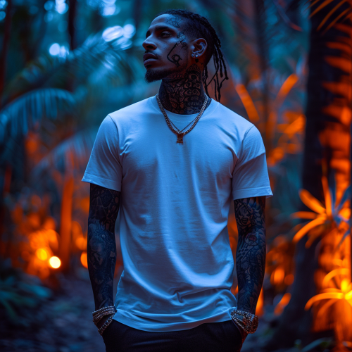 Lumberjack T-Shirt Model in Forest