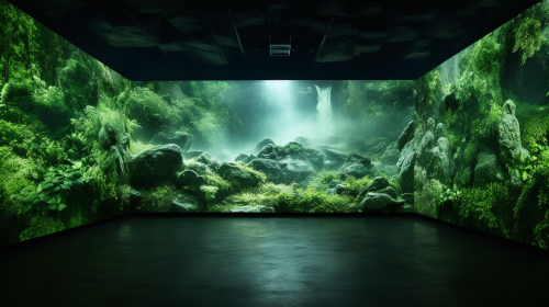 Luminous Green Light Art Gallery Exhibition