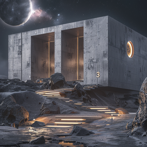 Minimalist lunar surface villas