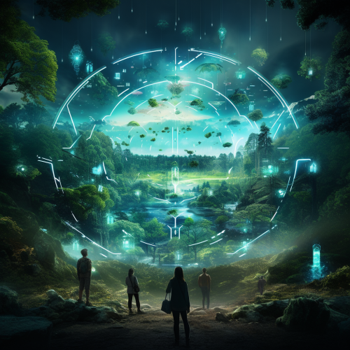 AI Technology Hubs Monitoring Lush Forest