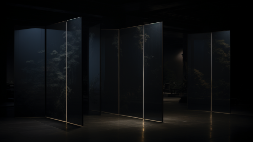 Damaged mirror with flaking surface