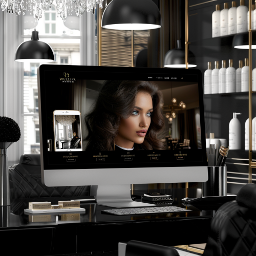 Modern luxury hairdresser mockup