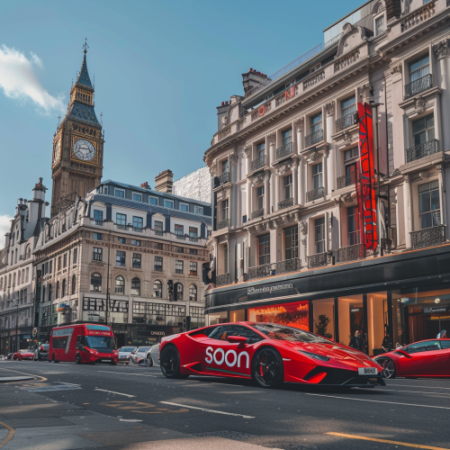 luxury bow London red Lamborghini