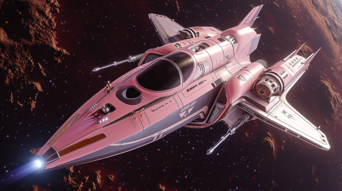 Luxurious Pink Aluminum Space Ship