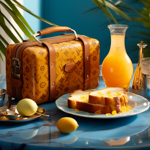 Scrumptious ham and eggs breakfast by Louis Vuitton